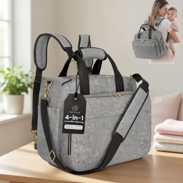 Best Mom Bag for Older Kids – 4 in 1 Convertible Diaper Tote Backpack (2) Best Mom Bag for Older Kids – 4 in 1 Convertible Diaper Tote Backpack with Insulated Pockets & Travel Friendly Design