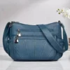 Ladies Crossbody Purse Soft PU Leather Shoulder Bag with Multi Pockets and Zipper Closure (2) Ladies Crossbody Purse Soft PU Leather Shoulder Bag with Multi Pockets and Zipper Closure