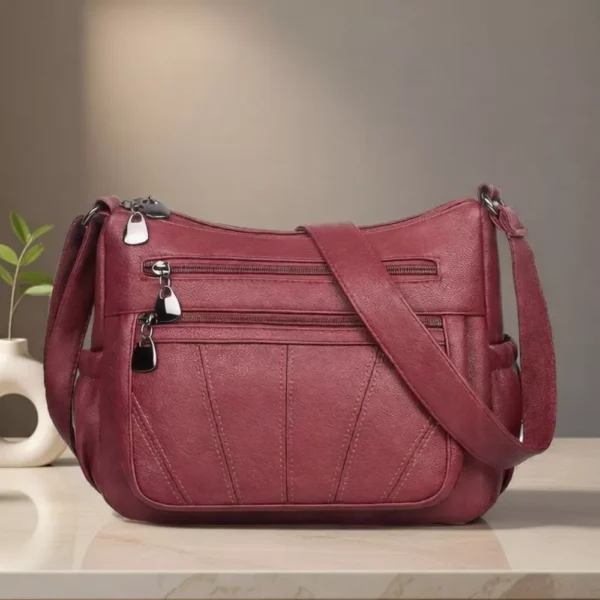Ladies Crossbody Purse Soft PU Leather Shoulder Bag with Multi Pockets and Zipper Closure (5) Ladies Crossbody Purse Soft PU Leather Shoulder Bag with Multi Pockets and Zipper Closure