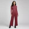 Date Night Outfit Jumpsuit for Women Long Sleeve Mock Neck Wide Leg Romper (1) Date Night Outfit Jumpsuit for Women Long Sleeve Mock Neck Wide Leg Romper