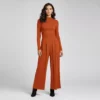 Date Night Outfit Jumpsuit for Women Long Sleeve Mock Neck Wide Leg Romper (3) Date Night Outfit Jumpsuit for Women Long Sleeve Mock Neck Wide Leg Romper