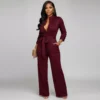 SxClub Formal Office Party Jumpsuit for Women with Belt and Pockets (3) SxClub Formal Office Party Jumpsuit for Women with Belt and Pockets