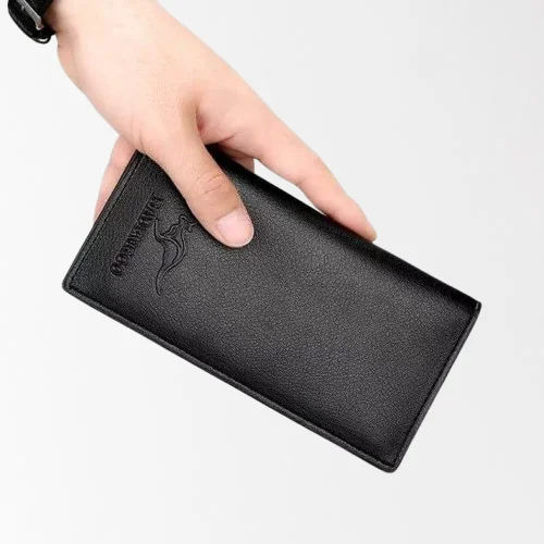 Stylish Casual Long Fold Leather Wallet for Everyday Use