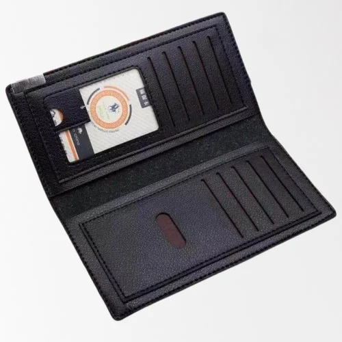 Stylish Casual Long Fold Leather Wallet for Everyday Use