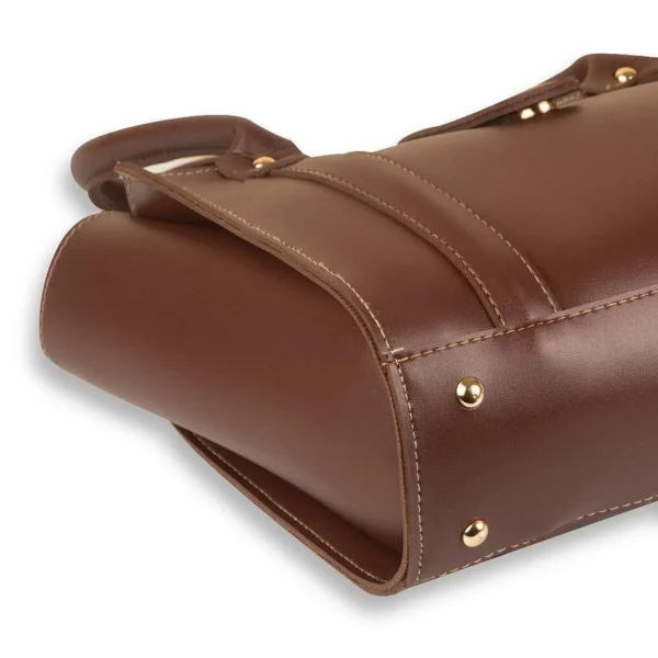 Elegant Women's Brown PU Leather Shoulder Bag – Sleek & Stylish