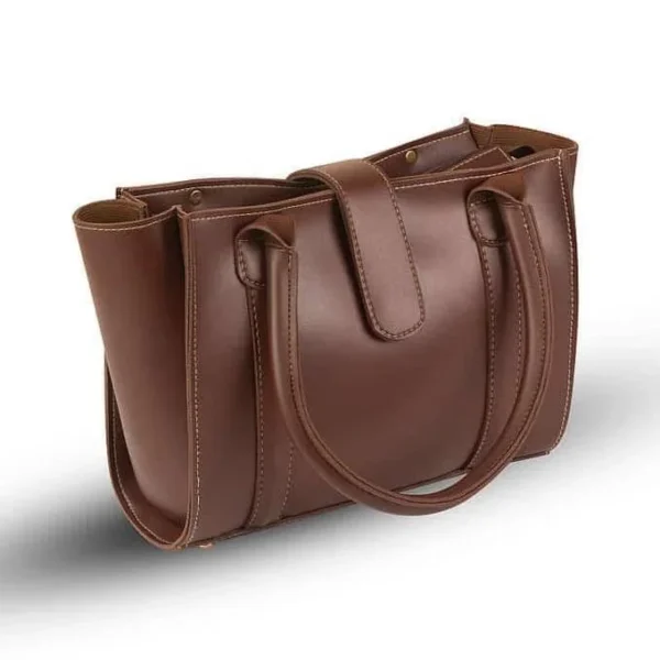 Elegant Women's Brown PU Leather Shoulder Bag – Sleek & Stylish