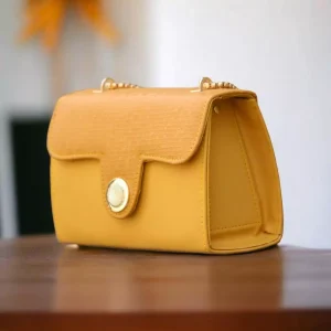 Women’s PU Leather Top Handle Handbag (Yellow)