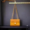 Women’s PU Leather Top Handle Handbag (Yellow)
