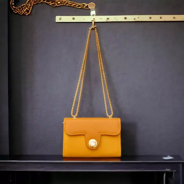 Women’s PU Leather Top Handle Handbag (Yellow)