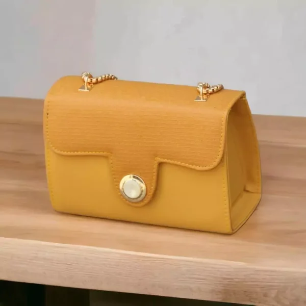 Women’s PU Leather Top Handle Handbag (Yellow)