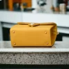 Women’s PU Leather Top Handle Handbag (Yellow)