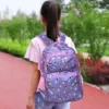 Stylish 17-Inch Printed Backpack – Durable & Lightweight (Purple & Blue)