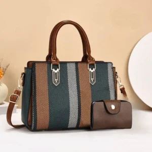 Stylish Women's Printed Rexine Handbag Set – 2 Pcs