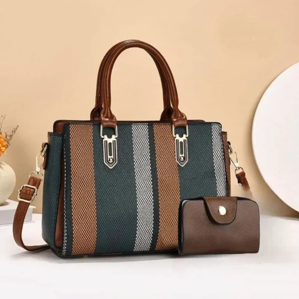 Stylish Women's Printed Rexine Handbag Set – 2 Pcs