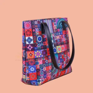 Trendy Multicolor Printed PU Leather Shoulder Bag for Women
