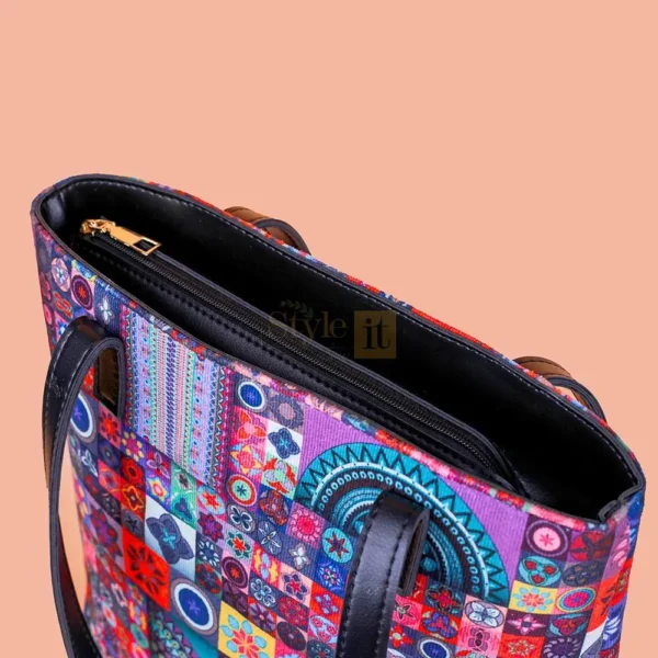 Trendy Multicolor Printed PU Leather Shoulder Bag for Women