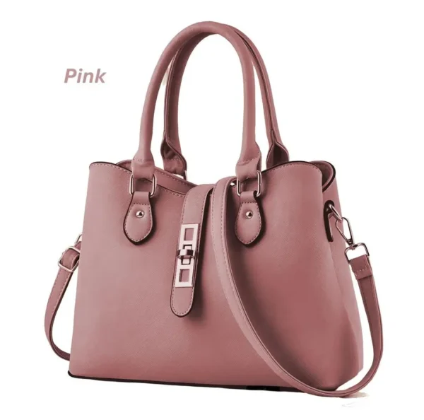 Trendy Women's Rexine Handbag with Lock & Top Handle