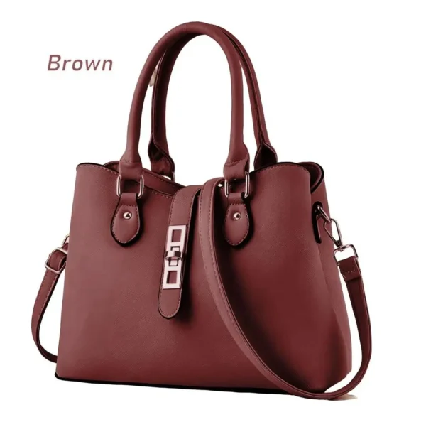 Trendy Women's Rexine Handbag with Lock & Top Handle