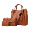 3-Piece Women's PU Leather Handbag Set