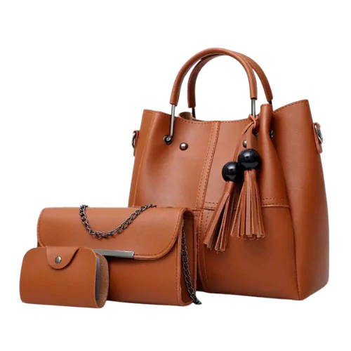 3-Piece Women's PU Leather Handbag Set