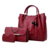 3-Piece Women's PU Leather Handbag Set