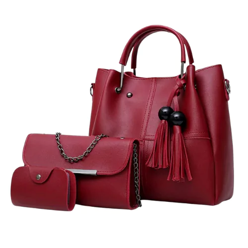 3-Piece Women's PU Leather Handbag Set